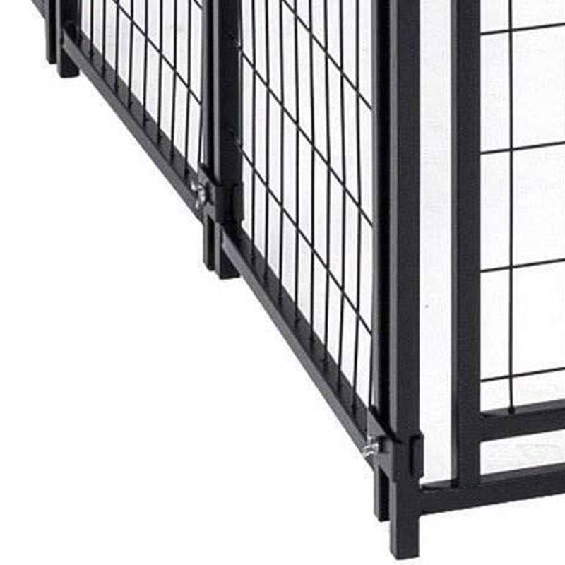 Lucky Dog 8ft x 4ft x 6ft Large Outdoor Dog Kennel Playpen Crate with Heavy Duty Welded Wire Frame and Waterproof Canopy Cover, Black (2 Pack)
