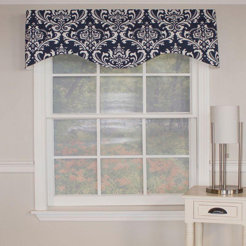 Ozbourne Cornice Syel 3" Rod Pocket Valance 50" x 17" Navy by RLF Home