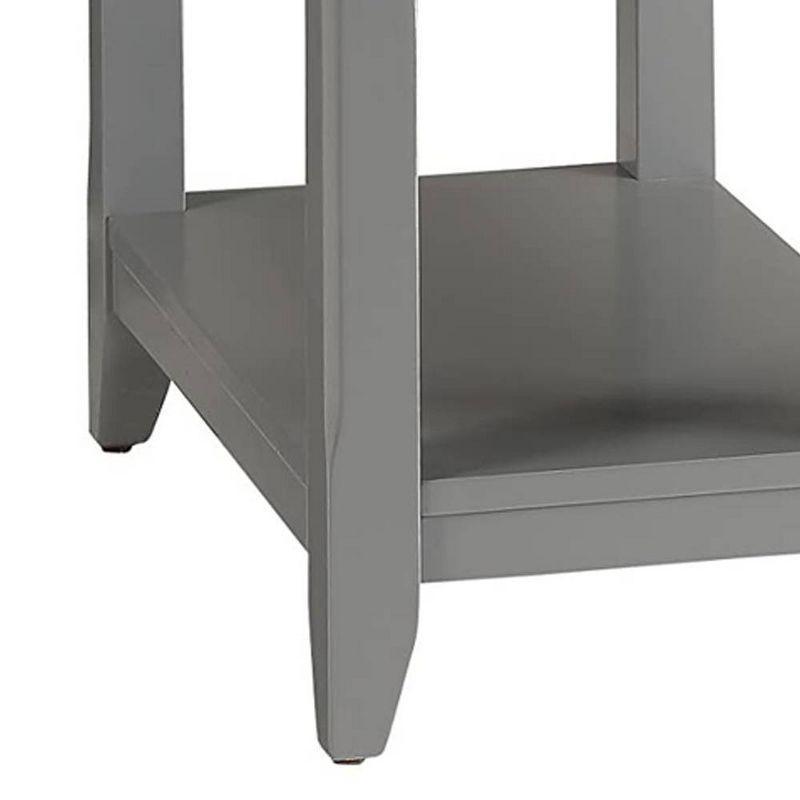 13" Bertie Accent Table Gray - Acme Furniture: Sturdy MDF, Metal Frame, No Assembly Required