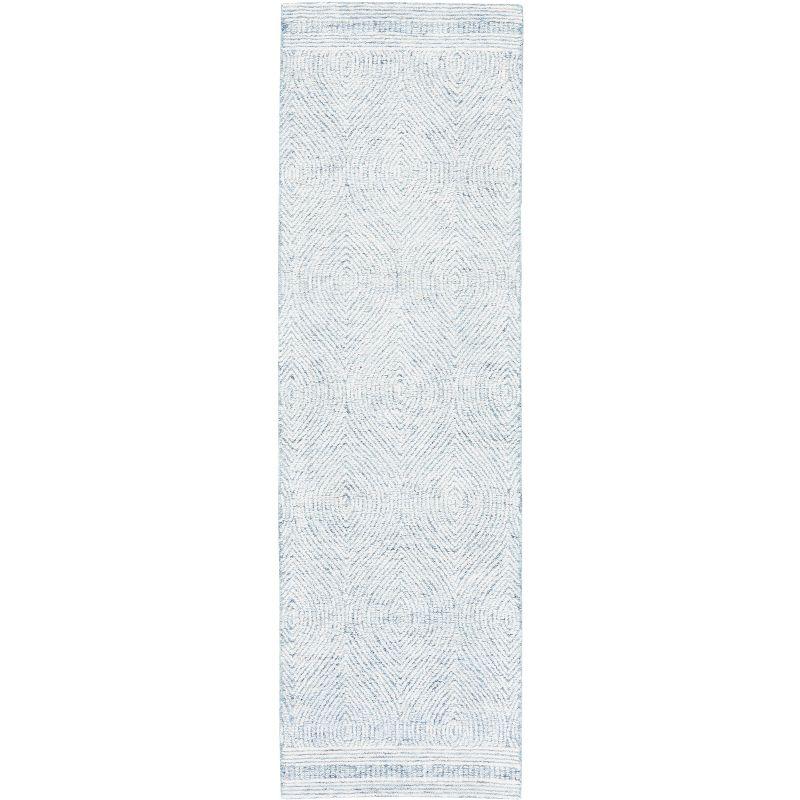 Abstract ABT340 Hand Tufted Indoor Runner Rug - Ivory/Blue - 2'3"x20' - Safavieh