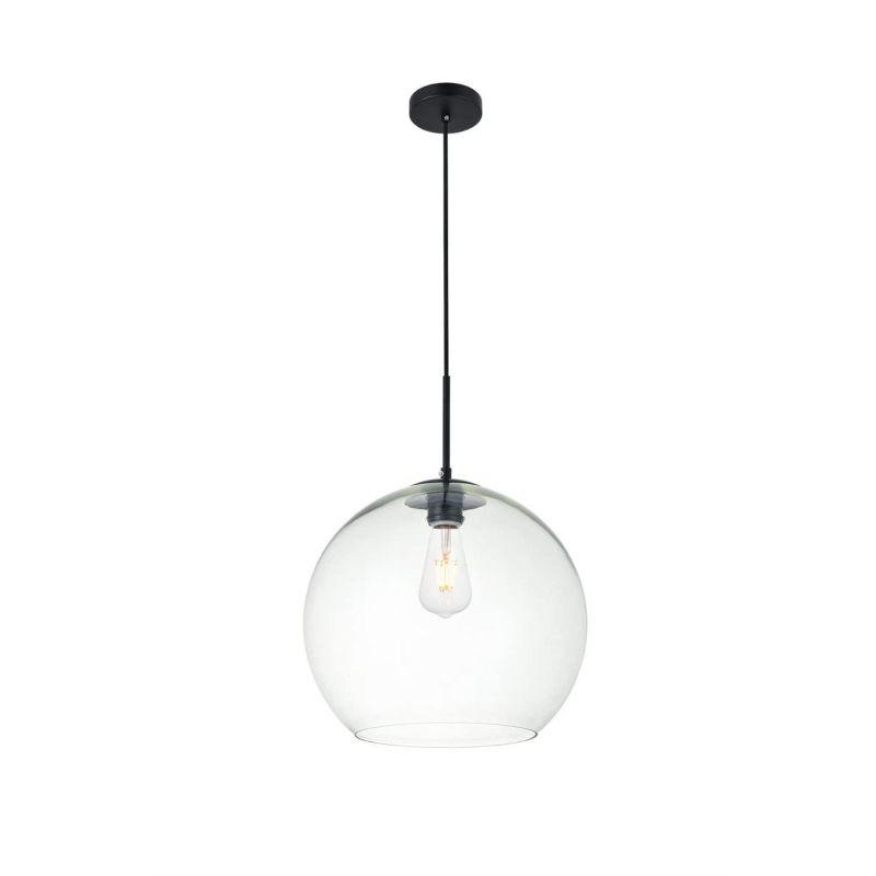 Baxter Black and Clear Glass Pendant Light