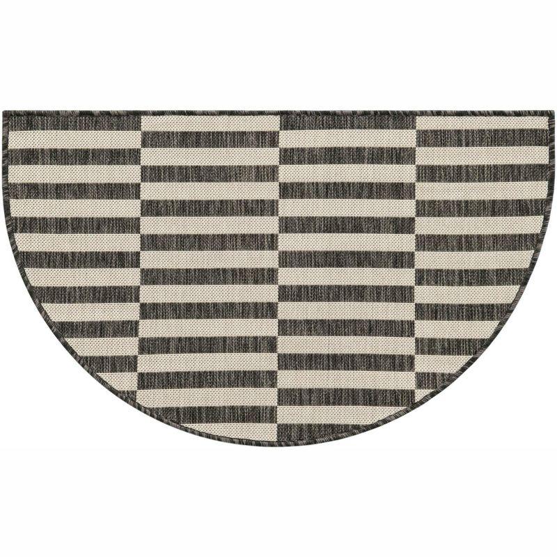 Unique Loom 2' 2 x 3' 7 Hearth Indoor/Outdoor Striped Charcoal Area Rug