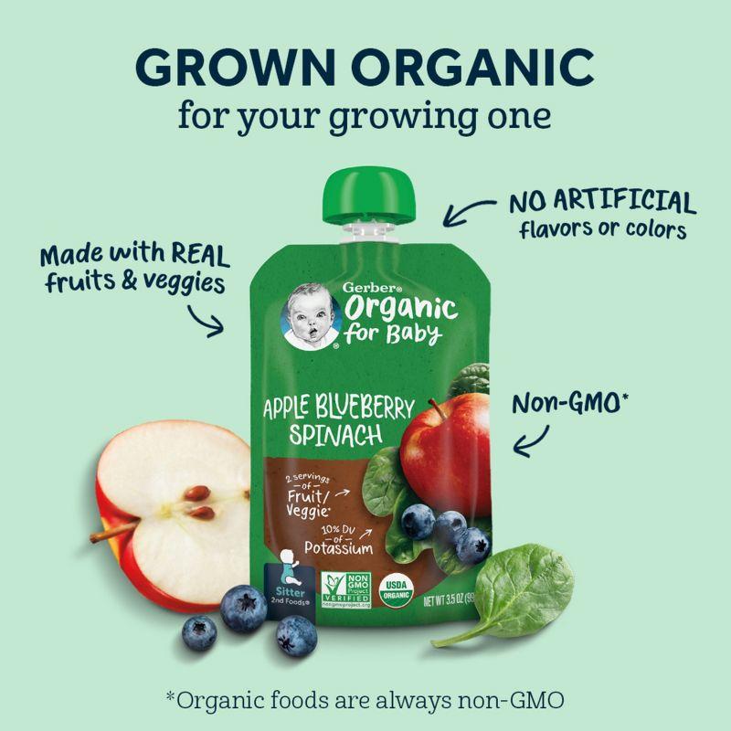 Gerber Stage 2 Organic Baby Food Pouches - Fruit & Veggie Value Pack - 3.5oz/9pk