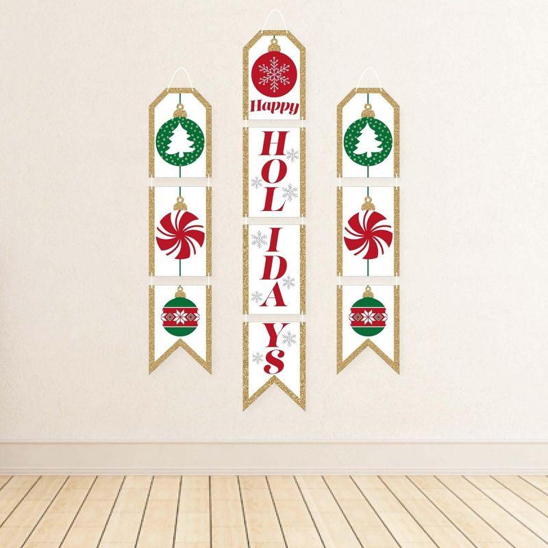 Big Dot of Happiness Ornaments - Hanging Vertical Paper Door Banners - Holiday and Christmas Party Wall Decoration Kit - Indoor Door Decor
