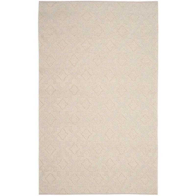 Ivory Handwoven Wool and Synthetic 6' x 9' Area Rug