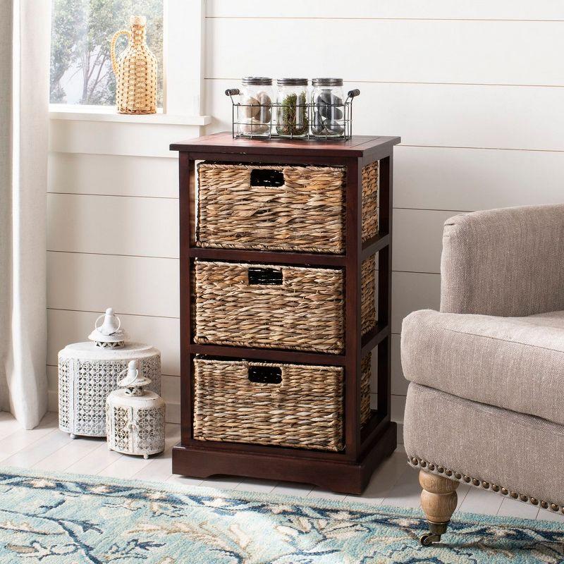 Halle Storage Side Table - AMH5738 - Cherry - Safavieh Couture