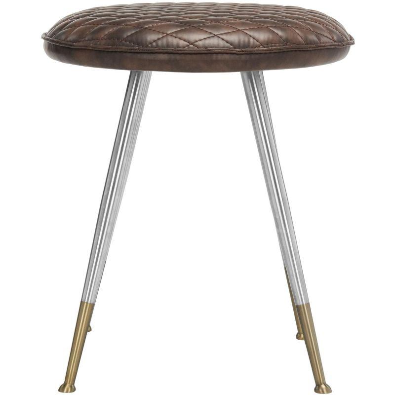 Brinley Mid-Century Modern Stool - FOX1704 - Antique Brown - Safavieh Couture