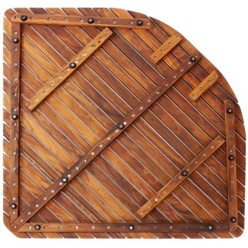 Nordic Teak 30" x 30" Oiled Shower and Bath Mat with Rounded Edge - Brown