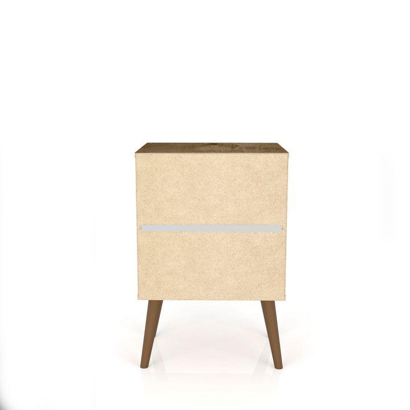 Liberty 1.0 Rustic Brown Mid-Century Modern Nightstand with Metal Handle