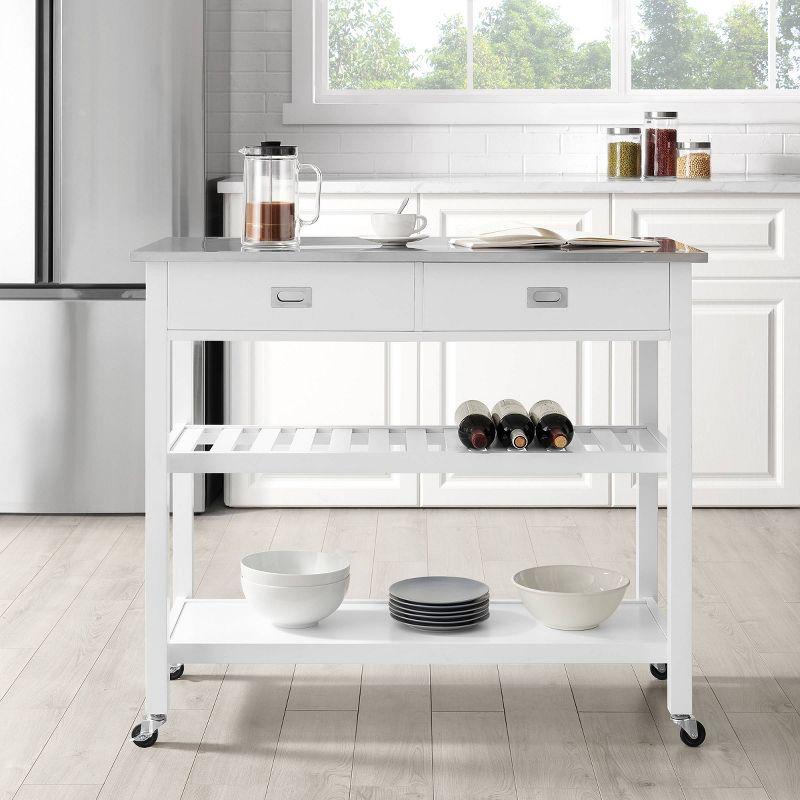 Chloe Stainless Steel Top Kitchen Island Cart - Crosley