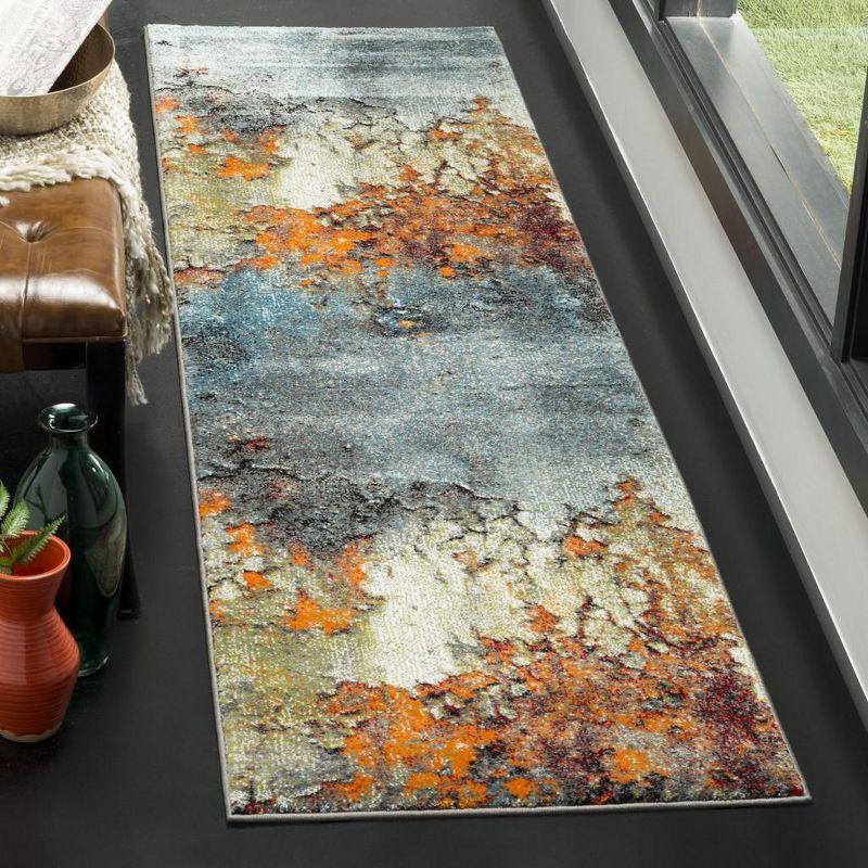 Glacier GLA125 Power Loomed Indoor Runner - Blue/Multi - 2'3"x10' - Safavieh