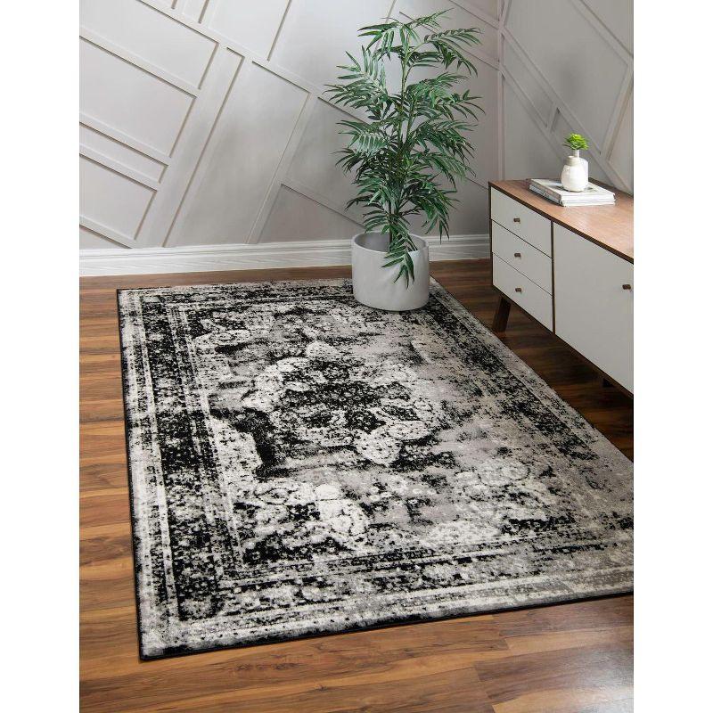 Salle Garnier Sofia Black Rectangular Indoor Area Rug