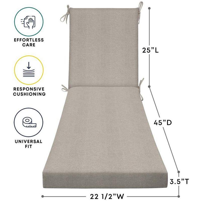 Honeycomb Outdoor Chaise Lounge Cushion - Heathered Solid Taupe