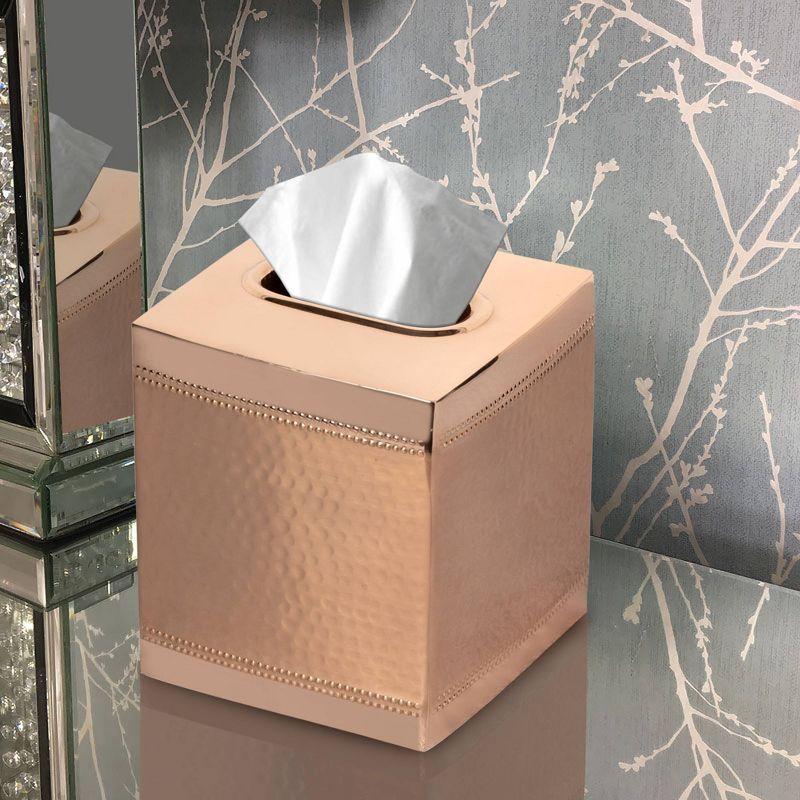 Hudson Boutique Tissue Box Cover - Nu Steel