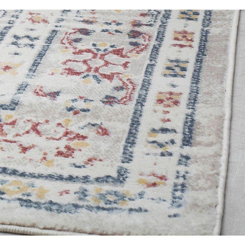 Enchanted Garden Blue Floral 5'x7' Stain-Resistant Area Rug