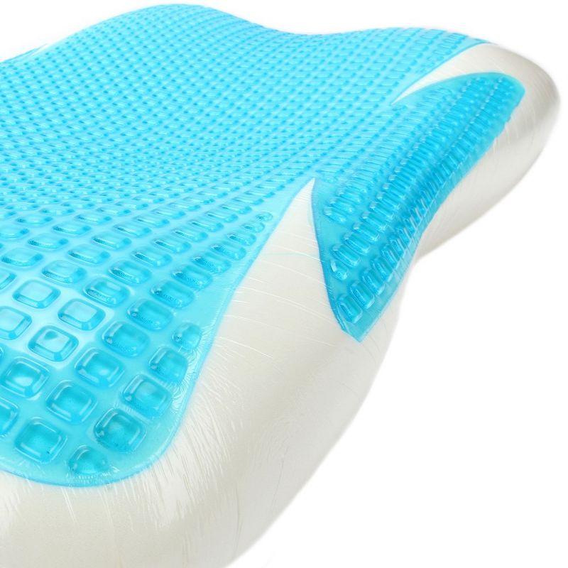 Cheer Collection Cooling Gel Memory Foam Pillow with Washable Cover - White