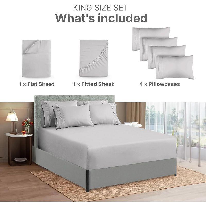 CGK Linens 6 Piece Extra Deep Pocket Ultra Soft & Cooling Sheet Set