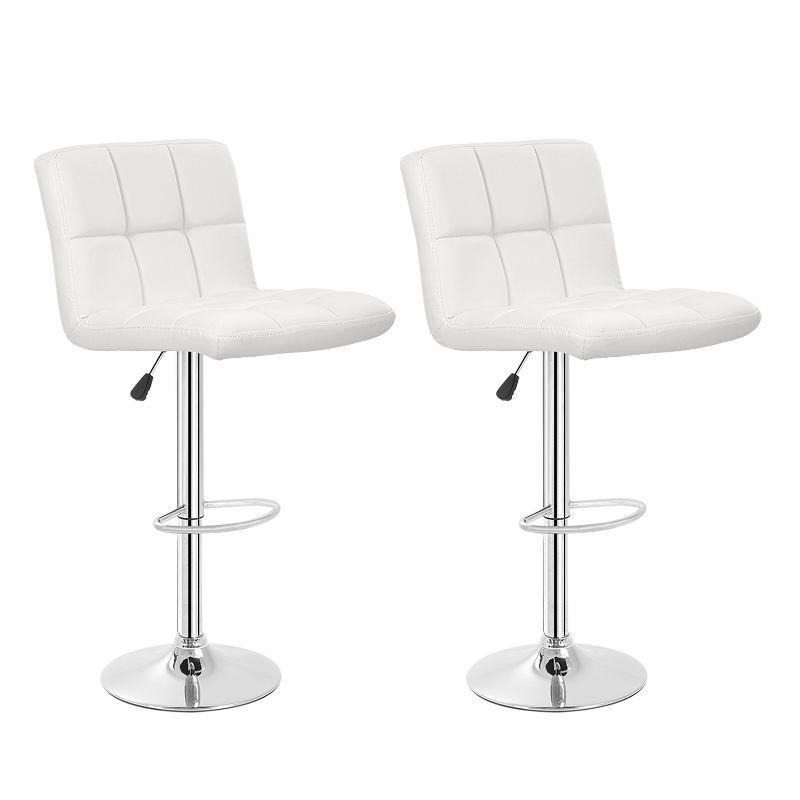 Bar Stools 1 Set Of 2, Counter Height Bar Stools, Square Cushion Bar Stools With Back, Footstool, Cafe, 2 Pieces