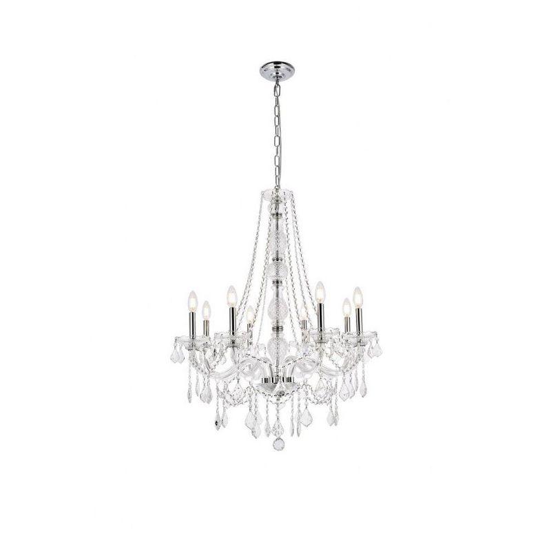 Verona 8-Light Chrome Chandelier with Clear Crystal Trim