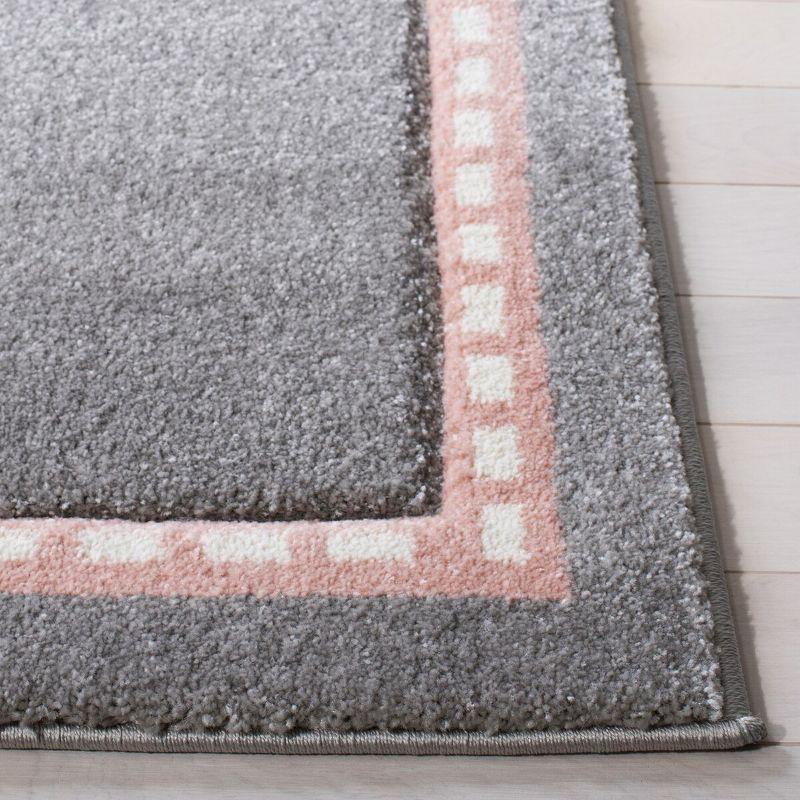 Ivory and Grey Square Kids Bunny Area Rug