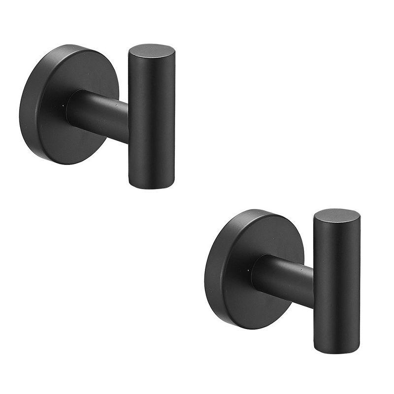 Matte Black Stainless Steel Wall Mounted Towel and Robe Hooks, 2-Pack