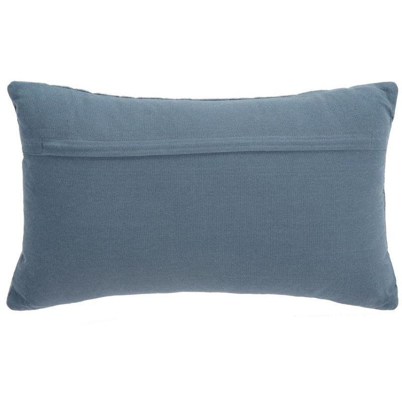 Gressa Blue Embroidered Rectangular Decorative Pillow