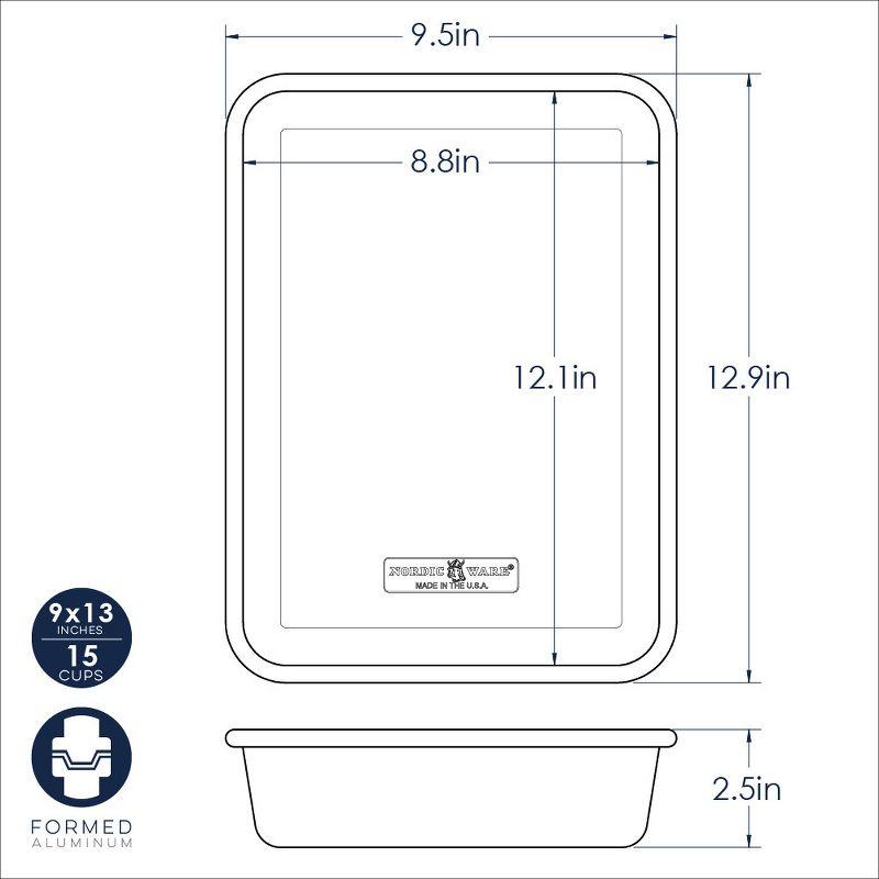 Nordic Ware Silver Aluminum Non-stick Rectangular Cake Pan
