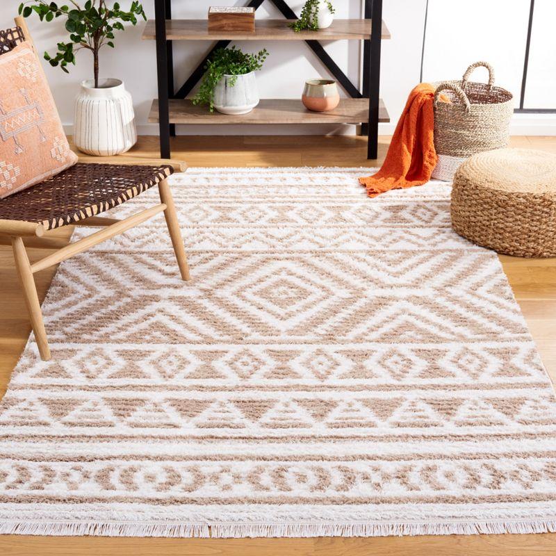 Continental Ivory Synthetic 4' x 6' Flat Woven Area Rug