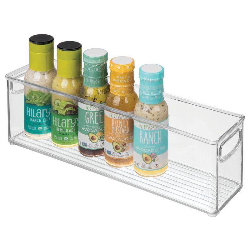 Clear Stackable Plastic Organizer Bin with Handles, 5 in. H x 4 in. W