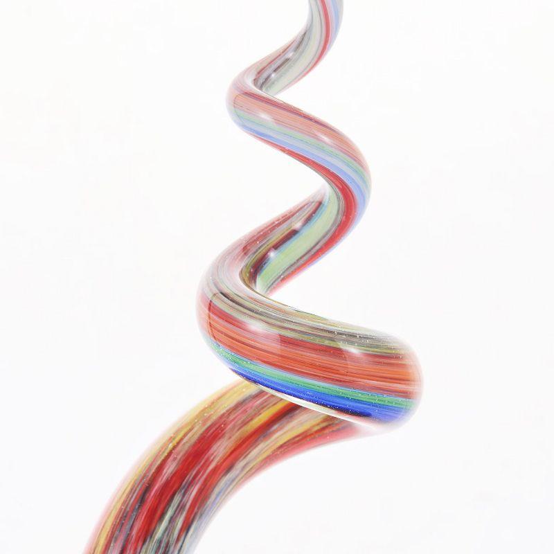 Luxury Lane Hand Blown Abstract Rainbow Swirl Sommerso Art Glass Sculpture Multicolored 9.5"H