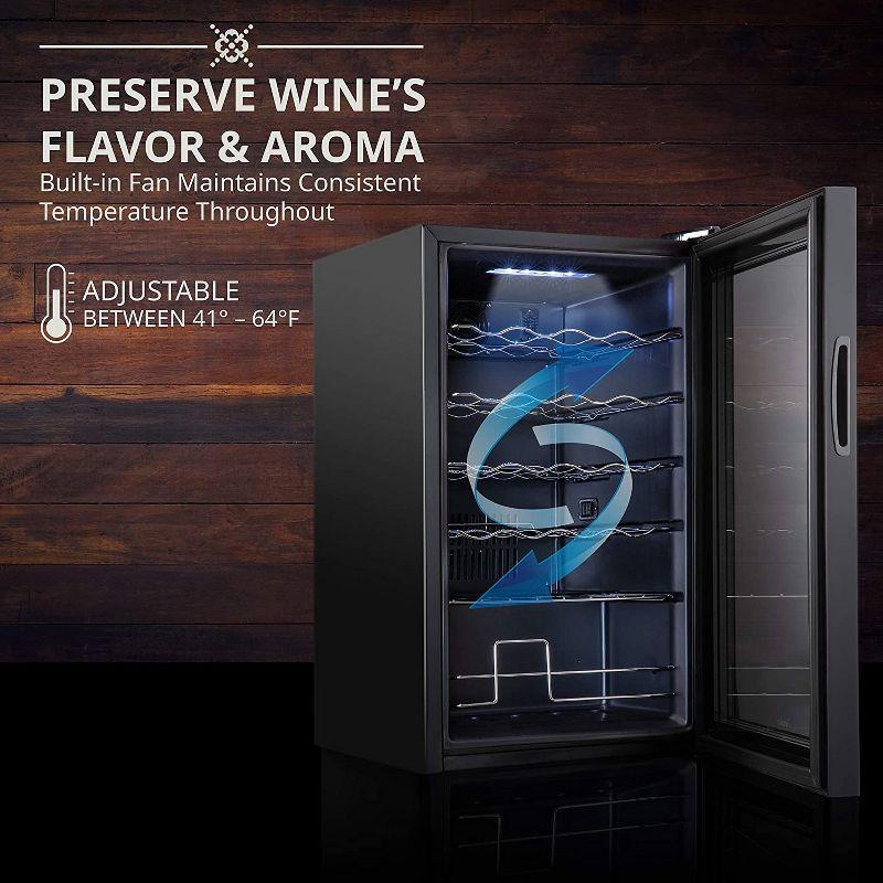 Ivation Single Zone 16.9'' Freestanding 24 Bottle Wine Refrigerator