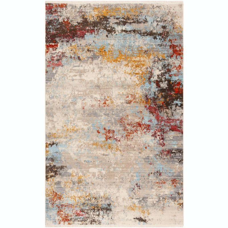 Gray and Multicolor 8' x 10' Synthetic Rectangular Area Rug