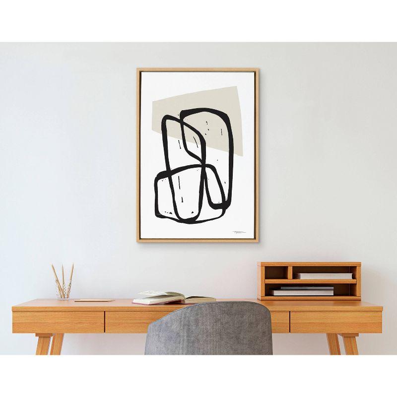 23" x 33" Sylvie Entangled Neutral Framed Wall Canvas by Statement Goods - Kate & Laurel All Things Decor