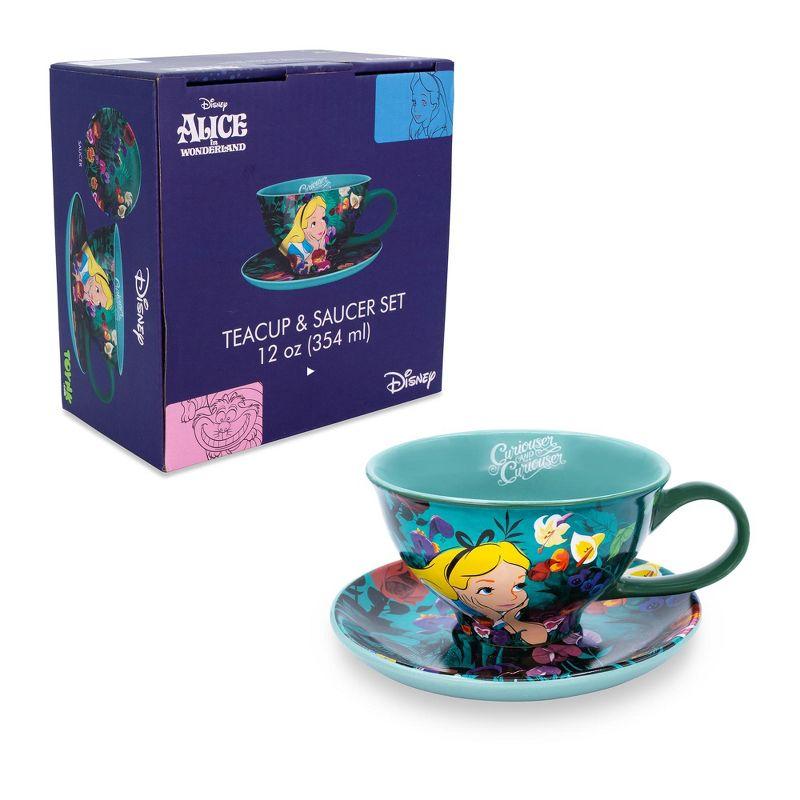 Silver Buffalo Disney Alice In Wonderland Ceramic Teacup and Saucer Set | SDCC 2022 Exclusive