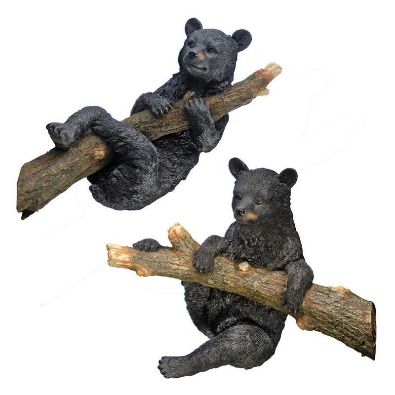 Design Toscano Up a Tree Black Bear Cubs Climbing and Hangings Statue Set