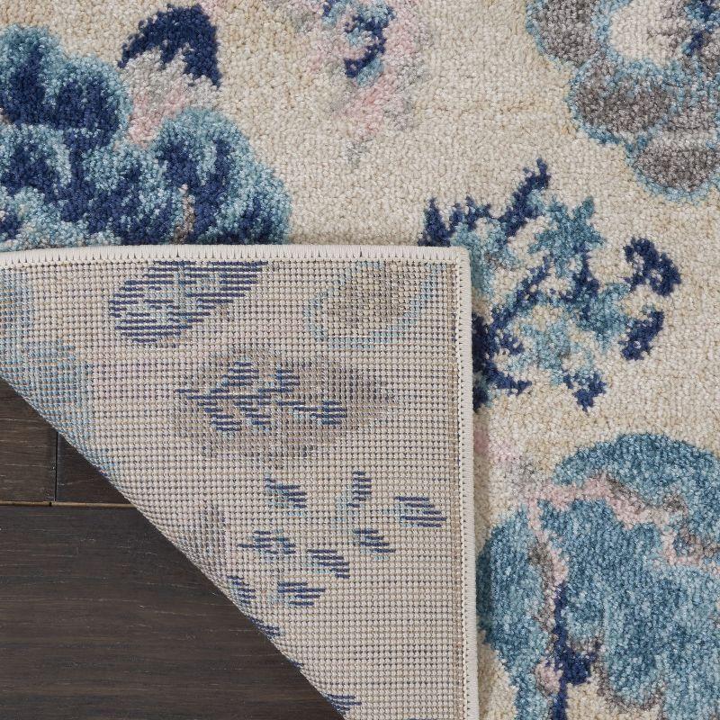 Tranquil TRA02 Ivory/Light Blue Area Rug French Country Eclectic Floral By Nourison