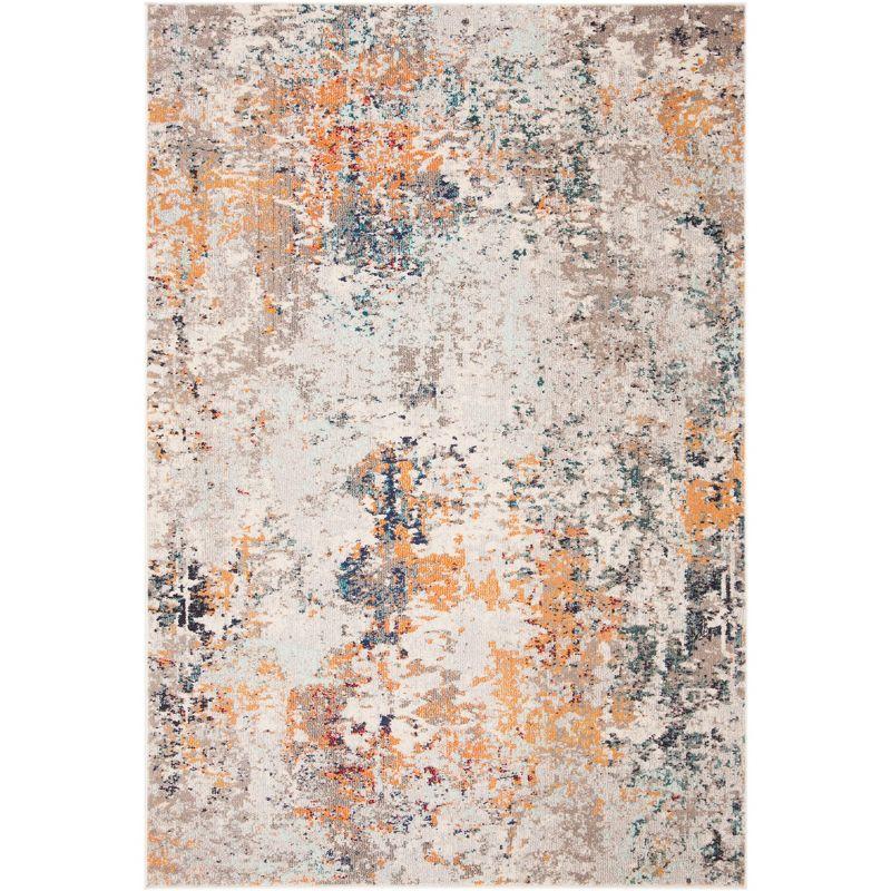 Metro Chic Grey/Beige Synthetic 2'2" x 4' Hand-Knotted Area Rug