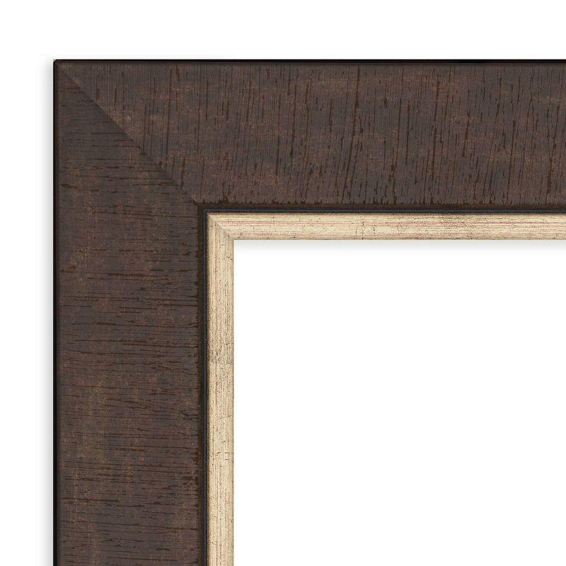 41" x 29" Non-Beveled Lined Bronze Wall Mirror - Amanti Art: Rectangle Vanity Mirror, Polystyrene Frame, Includes Mount Hardware