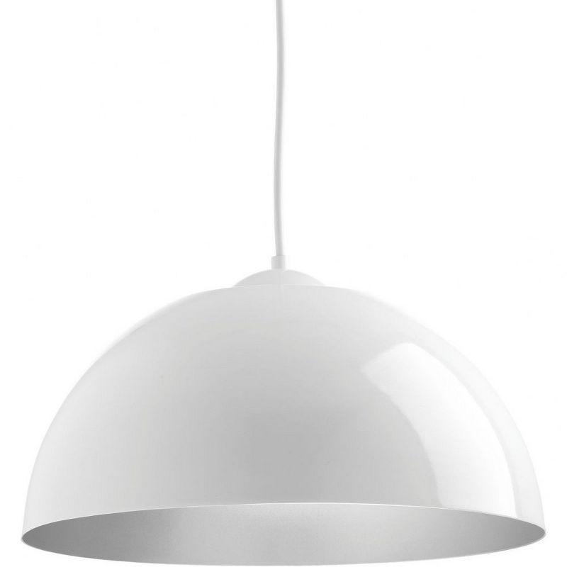 White Aluminum LED Dome Pendant Light