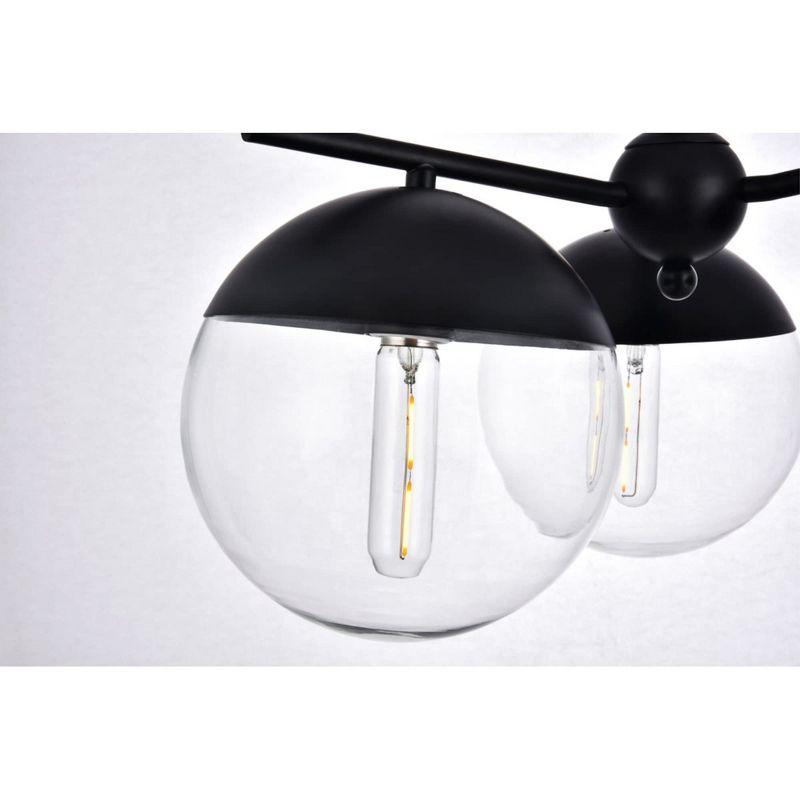 Eclipse Black and Clear Glass 3-Light Pendant