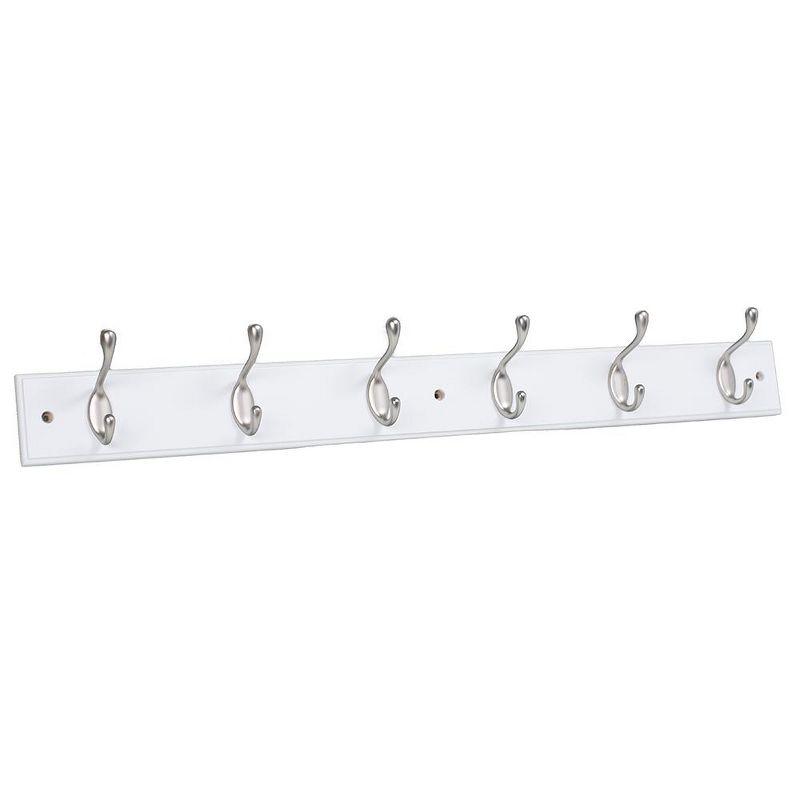 BirdRock Home Hook Coat and Hat Rack - 6 Dual Hooks