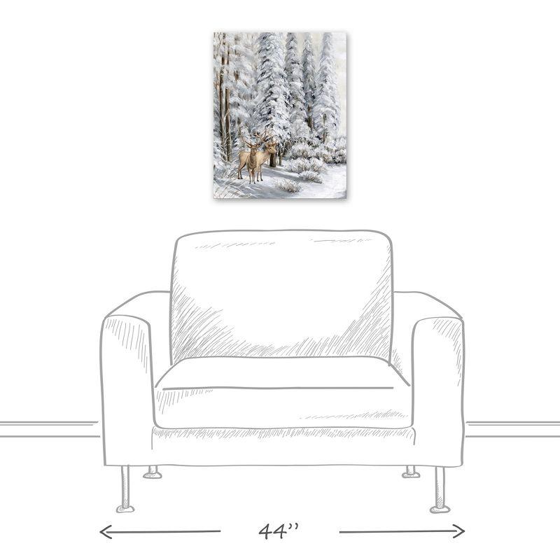 Creative Products Snowy Forest Deer 16 x 20 Canvas Wall Art