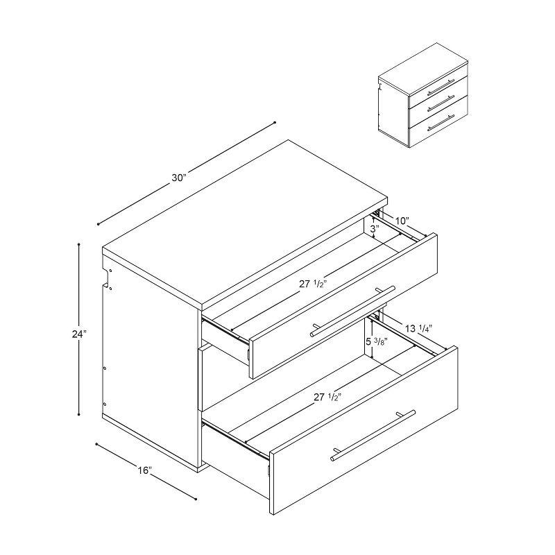 Versatile Wall-Mounted Black Laminated Composite Wood 3-Drawer Cabinet