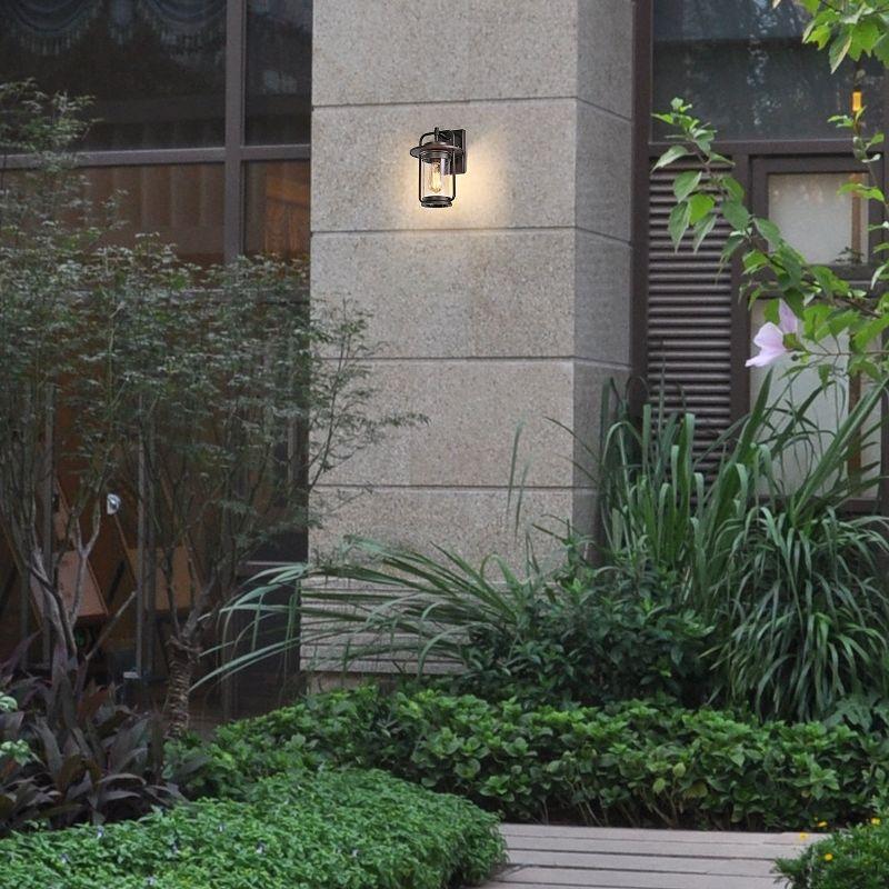 Chloe Lighting Jeffrey Transitional 1 Light Rubbed Bronze Outdoor Wall Sconce 13" Height