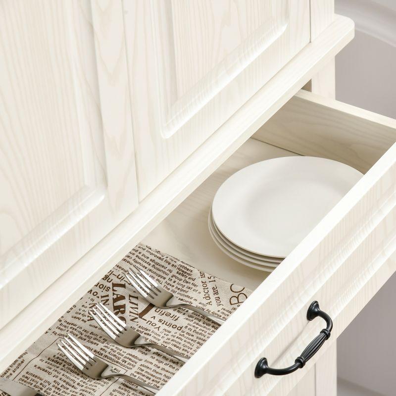 HOMCOM 71" Freestanding Kitchen Pantry with 4 Doors, and 2 Large Cabinets, Tall Storage Cabinet with Wide Drawer for Kitchen Dining Room, White