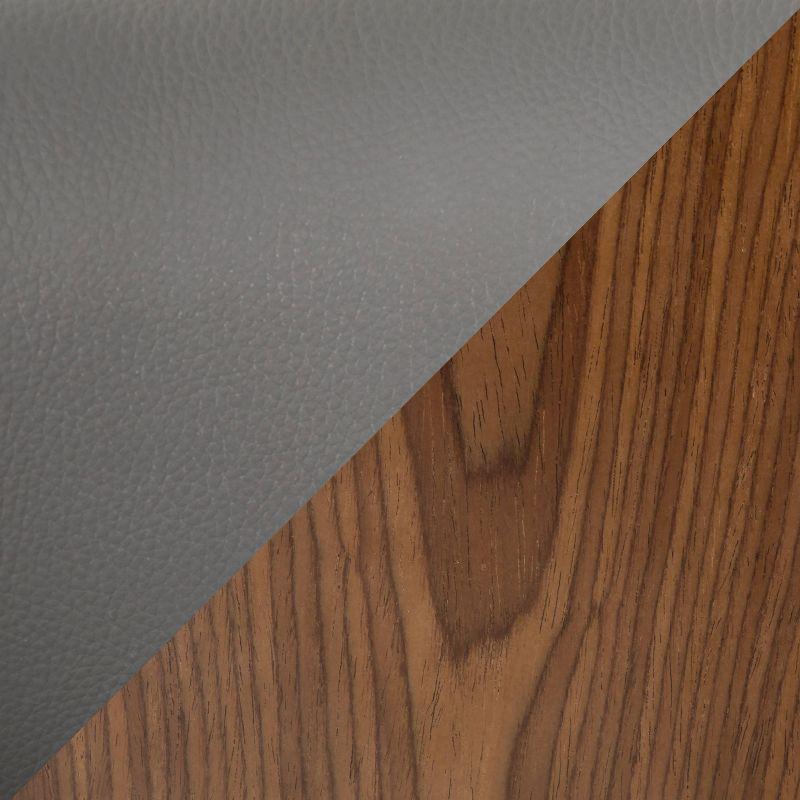 Set of 2 Gianna Upholstered Counter Height Barstools Gray/Walnut - Lumisource