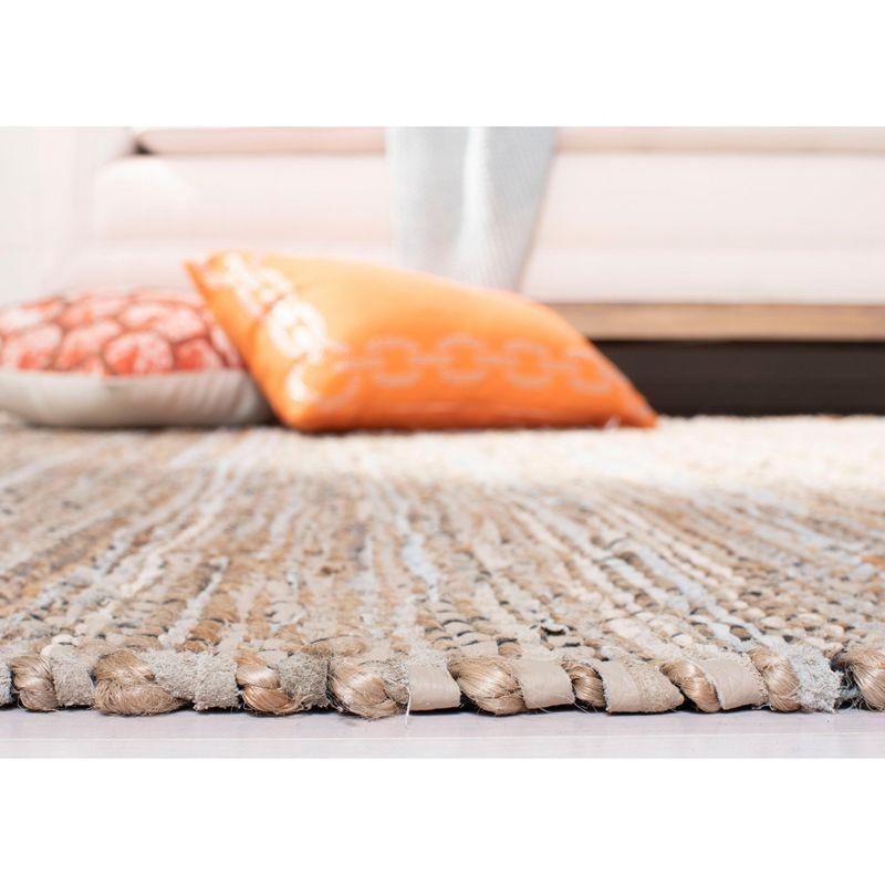 Vintage Leather VTL203 Hand Woven Indoor Area Rug - Beige - 6'x6' - Safavieh