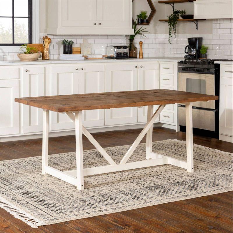 72" Solid Wood Trestle Dining Table - Saracina Home