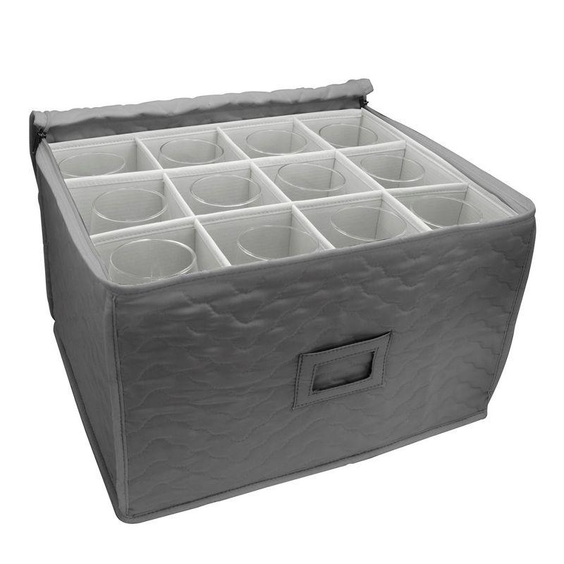 Sorbus Deluxe Quilted Stemware Storage Case with 12 Sections