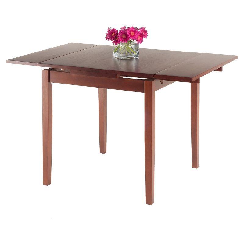 Pulman Extendable Dining Table Wood/Walnut - Winsome: Solid Beechwood, Mid-Century Modern, Seats 4